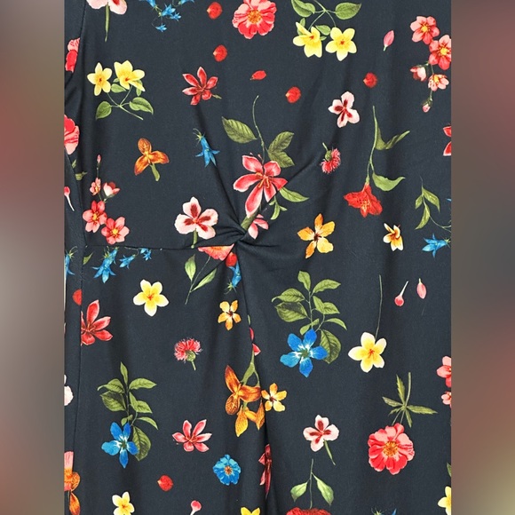 Like New Tahari Navy Floral Dress Size 16 - Picture 5 of 5